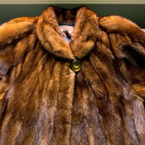 Mink mid length swing coat